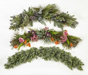 Sample wreaths made with Build-It-Yourself Double-Rail Hand-Tied rings