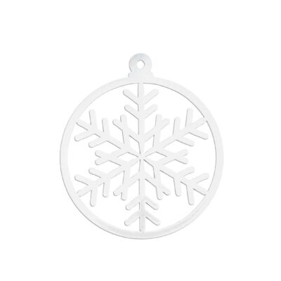 4" Snowflake Bulb, Wreath Decoration, White