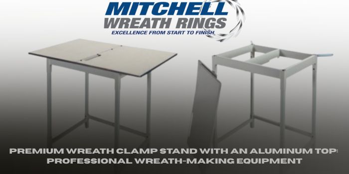 Premium Wreath Clamp Stand With an Aluminum Top: Professional Wreath-Making Equipment